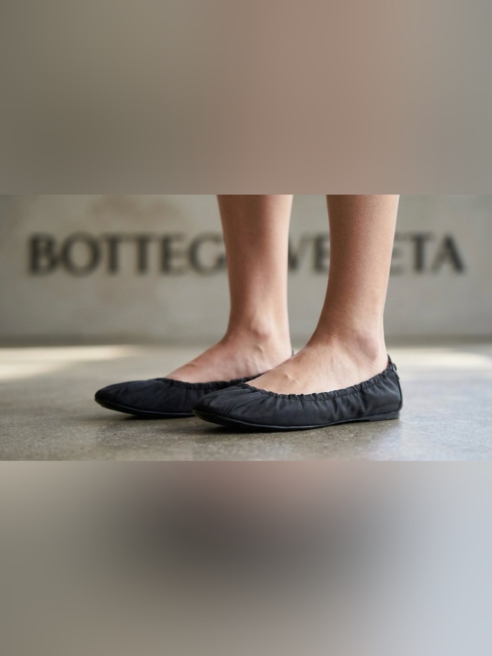 Authentic Bottega Veneta luxury designer canvas & leather ballet flats sz 9